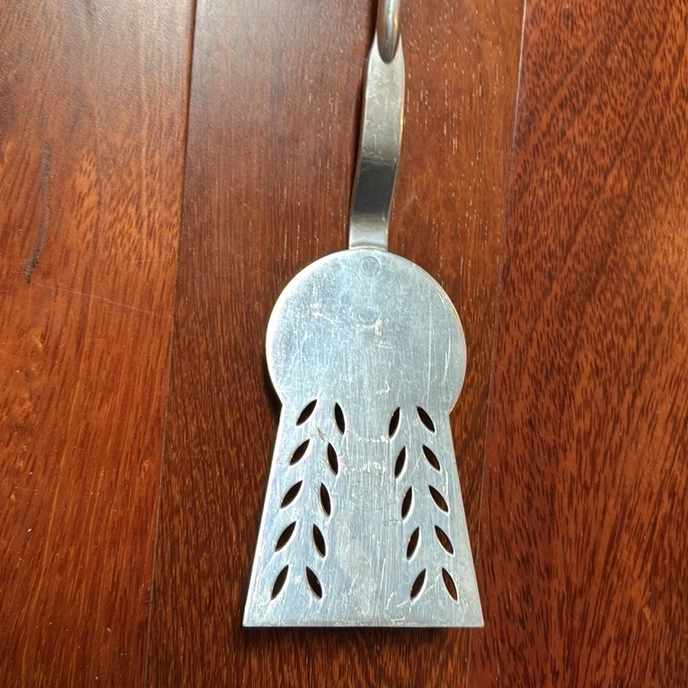 Unusual MCM Pineapple Shaped Aluminum Spatula Pancake Flipper Pierced